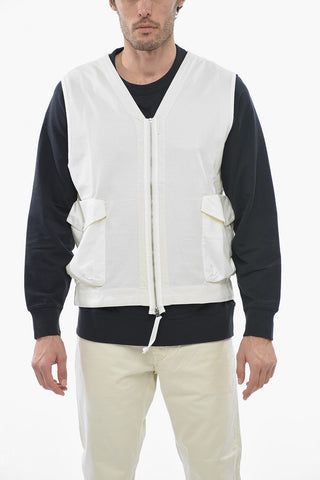 Cotton MERCERIZED Vest with Nylon Pockets and Zip