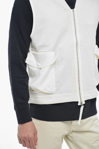 Cotton MERCERIZED Vest with Nylon Pockets and Zip