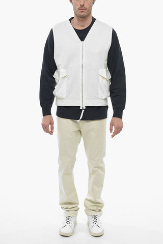 Cotton MERCERIZED Vest with Nylon Pockets and Zip