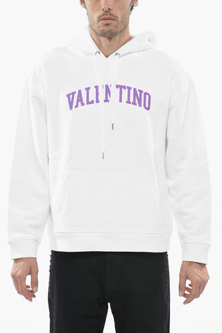 Logo Print Brushed Cotton Hoodie