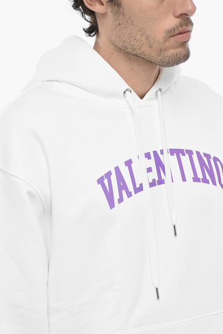 Logo Print Brushed Cotton Hoodie