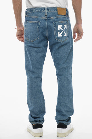 Tapered Fit Denims with Arrow Print