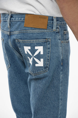 Tapered Fit Denims with Arrow Print