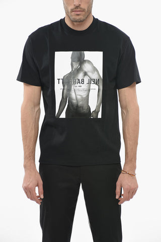 Slim Fit Crew-Neck BODY PRINT T-shirt with Maxi Print
