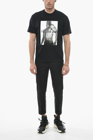 Slim Fit Crew-Neck BODY PRINT T-shirt with Maxi Print