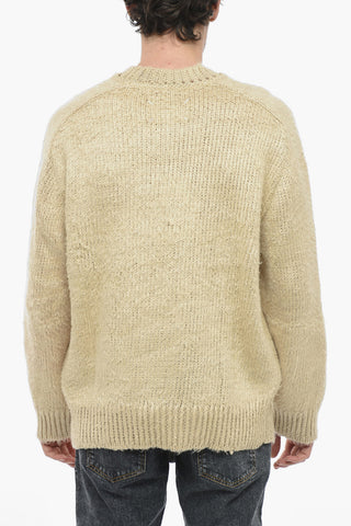 Crew Neck Linen UNISEX Pullover with Distressed Effect