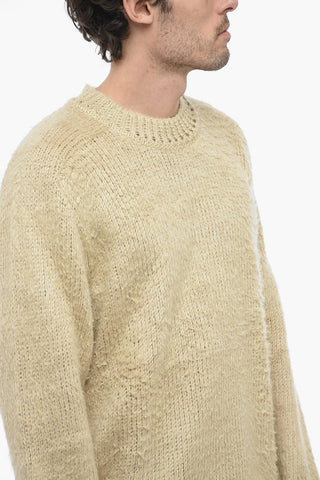 Crew Neck Linen UNISEX Pullover with Distressed Effect