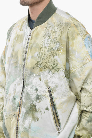 Reversible Bomber with Sky Multicolor Print