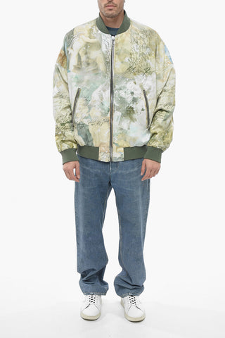 Reversible Bomber with Sky Multicolor Print