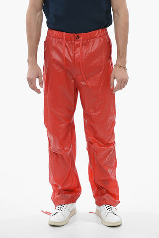 Nylon Cargo Pants with Drawstringed Bottom