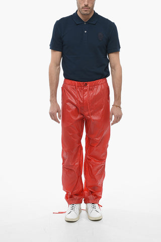 Nylon Cargo Pants with Drawstringed Bottom