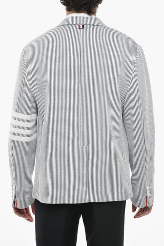 Wool Unlined Blazer with Striped Pattern