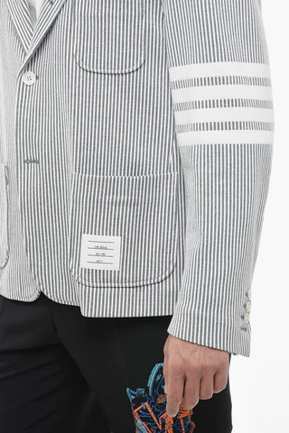Wool Unlined Blazer with Striped Pattern
