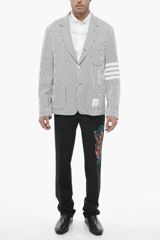 Wool Unlined Blazer with Striped Pattern