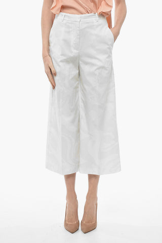 Pantaloni Palazzo Cropped Fit in Cotone