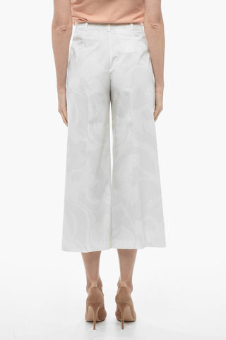 Pantaloni Palazzo Cropped Fit in Cotone
