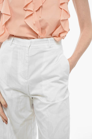 Pantaloni Palazzo Cropped Fit in Cotone