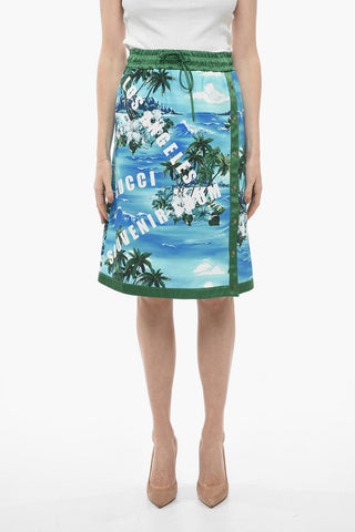 Pencil Skirt with LOS ANGELES Print