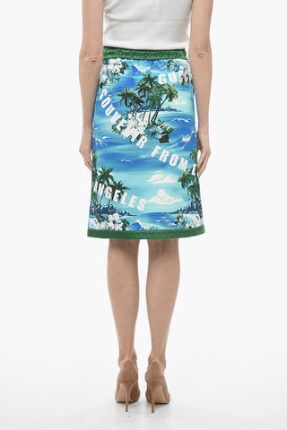 Pencil Skirt with LOS ANGELES Print