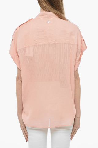 Jacquard Cotton Shirt with Bat-wing Sleeves