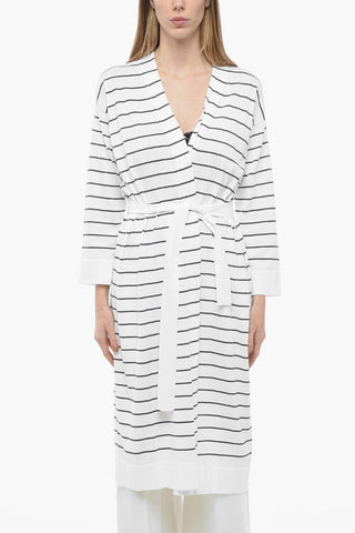 Knitted Robe with Striped Pattern