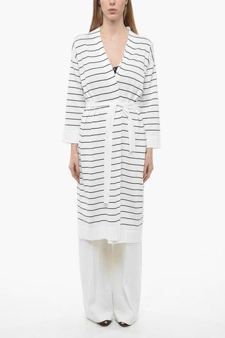 Knitted Robe with Striped Pattern