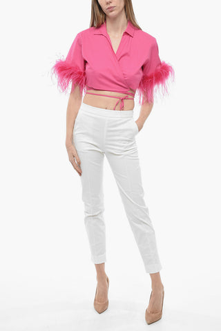 Stretch Cotton Chinos Pants with Side Zip