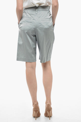 Viscose-blend Shorts with Front Pleated Detail