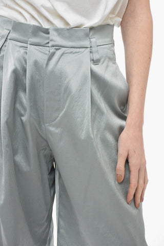 Viscose-blend Shorts with Front Pleated Detail
