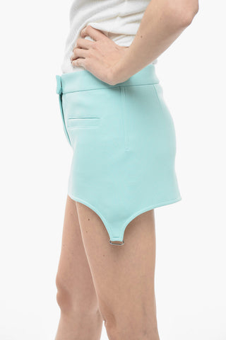 Twill Miniskirt with Braces