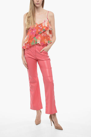 5-Pocket Straight-Fit Eco-Leather Trousers