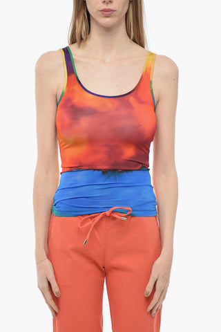 Tank Top Elasticizzato Effetto Tie Dye