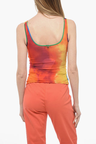 Tank Top Elasticizzato Effetto Tie Dye