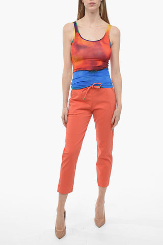 Tank Top Elasticizzato Effetto Tie Dye