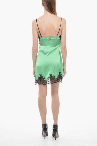 Lace-edged Satin Slip Dress
