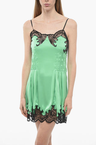 Lace-edged Satin Slip Dress