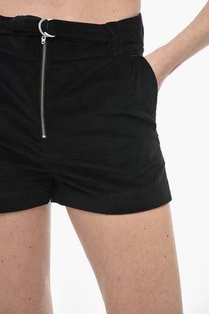 Shorts in Velour con Cintura