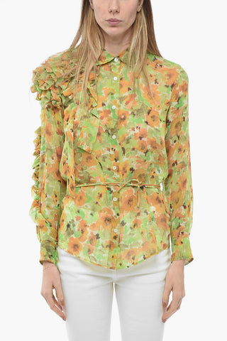 Silk Chiffon CLAVELLY Shirt with Ruffled Detail