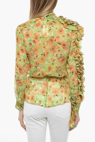 Silk Chiffon CLAVELLY Shirt with Ruffled Detail