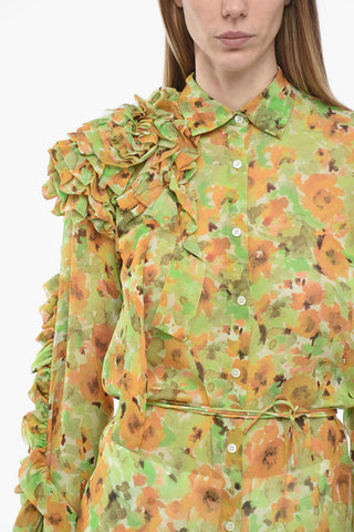 Silk Chiffon CLAVELLY Shirt with Ruffled Detail