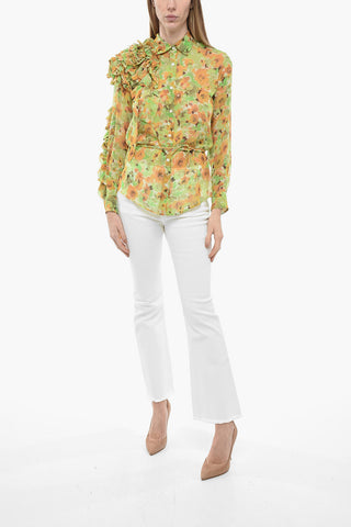 Silk Chiffon CLAVELLY Shirt with Ruffled Detail