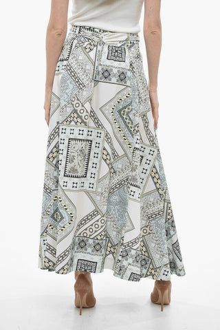 Flared Cotton Skirt with Split
