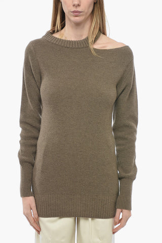 Maglia Oversized in Lana con Spalla Scoperta