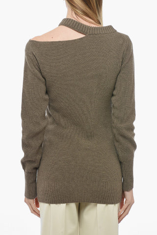 Maglia Oversized in Lana con Spalla Scoperta