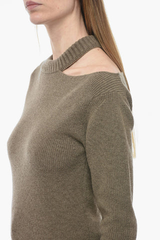 Maglia Oversized in Lana con Spalla Scoperta