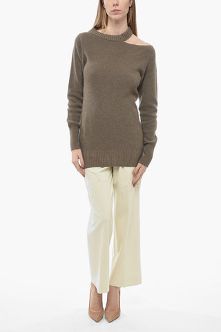 Maglia Oversized in Lana con Spalla Scoperta