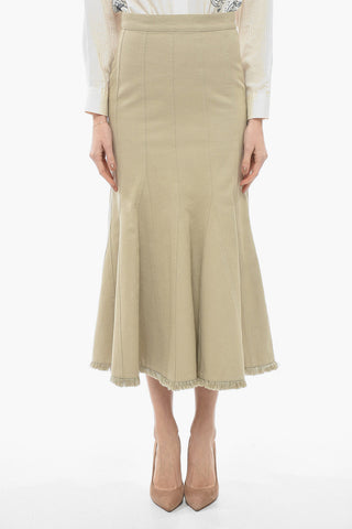 ACCIAIO Flared Skirt with Raw Hem