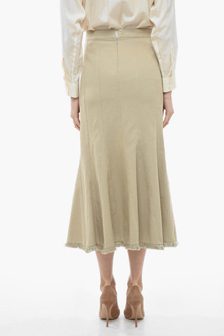 ACCIAIO Flared Skirt with Raw Hem