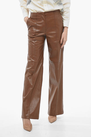 Straight Fit Eco-leather Pants