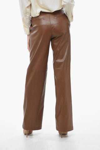 Straight Fit Eco-leather Pants